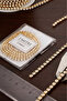 Strip Gold Color Stone Chain |   Stone Gluing Material for Wedding Dresses and Hobby Projects |   3.5 mm |   2 Meters - 2