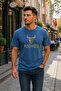 Indigo T-Shirt 100% Cotton Kadıköy Bull Printed Crew Neck Oversize - 5