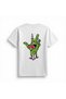 Green Toothed Hand Cartoon Printed Women's T-Shirt - 2