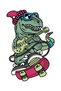 Children's T-Shirt Music Themed Dinosaur Print with Guitar Playing Character Relaxed Fit Casual Modern Stylish Elegant - 3
