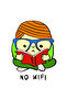 No Wifi Reading Time Clock Printed Kids T-Shirt - 3