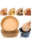 50pcs Air Fryer Disposable Paper，Non Stick Parchment Paper for Air Fryer Liners，Round Food Grade Baking Paper for Air Fryer，16cm/6.3inch，Brown