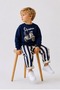 Boys' Retro Style Motorcycle-Inspired Fall Sweatshirt Pants Set 3-10 Years - 4