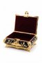 Vintage Rose Pattern Embossed Gold Color Jewelry Box - 5