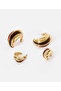 Textured Combined Hoop Earring Set - 4
