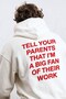 Unisex Oversize Sweatshirt Hoodie Big Fan Printed White – Hooded, Kangaroo Pocket - 2