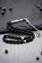 Natural Onyx Stone Barley Cut 33-Piece Prayer Beads with Metal Tassels 8*6 mm 902814 - 2