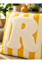Punch Embroidered Throw Pillow Cover - 43*43 cm - Yellow Letter R - Pnk001 - 2