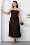 Madonna Collar Glittery Strap Dress Dks1460 - 3