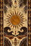 Vintage Black Gold Sun and Wave Pattern 70X150 Beach Towel - Digital Printed Bath Towel - 3
