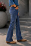 Premium Series: Men's Retro Flare Bootcut Jeans - Wide Leg Stonewashed Denim Pants C370-A.Blue - 7