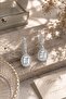 Vip Silver Oval Zircon Stone Dangle Earrings |   Elegant and Sparkling Special Design - 3