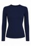 Long Sleeve Navy Blue Women's Blouse 4451