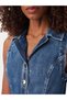 Dark Blue Denim Women's Dress - 4