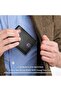 محفظة رجالية نحيفة من الجلد مع تقنية RFID ونافذتين للبطاقات مع صندوق هدايا - 7