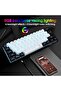 كيبورد ألعاب سلكي صغير 60% بإضاءة خلفية RGB، تصميم صغير للغاية ومضاد للماء للكمبيوتر الشخصي وكمبيوتر - 4