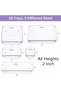 مجموعة منظم أدراج مكونة من 16 قطعة، أدراج بلاستيكية شفافة لفصل وتنظيم أدراج المكتب وصناديق تخزين الملابس - 3