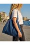 Maxy Denim Oversize Bag, Large Volume Daily Shopping, Travel and Shoulder Bag Tb044
