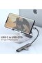 محول USB C متعدد الوظائف، 4 في 1 من الألومنيوم، محول USB C إلى USB OTG، مقسم USB C، محول من النوع C إلى سماعة رأس 3.5 ملم - 5
