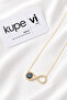 Infinity and Evil Eye Figured Zircon Stone Stainless Steel Women's Necklace - 3