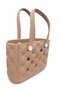 Women's Quilted Pattern Eva Material Water Resistant Large Tote Bag with Decorative Accessories - 3