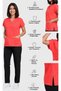 Women's V-Neck Bat Sleeve Bitter Green, Mustard, Brick, Pomegranate Flower, Powder Lycra Belinda Scrubs Single Top - 6