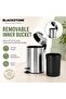 Stainless Steel Pedal Bin with Soft-Close Lid, 8 L Hands-Free Foot Pedal, Removable Inner Bucket, Rust-Resistant 410 Steel Waste Bin for Kitchen Bathroom Office - 5
