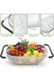 2 Pack Over the Sink Oval Colander for Kitchen, Collapsible Colander with Expandable Rubber Handles, - 2
