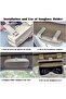2-Piece Set - Glasses Case - Glasses Cover - Glasses Pouch - With 100cm Lanyard - PU Leather - Highly Protective and Portable - (Black + Brown) - 4
