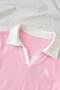 Soul Polo Collar Embroidered Gathered Long Sleeve Blouse - 4