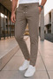 Men's Mink Relaxed Fit Elastic Waist Lace-Up Side Pocket Jogger Fabric Trousers - 2