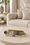 Oval Metal Mirrored Tray Presentation Tray Coffee Presentation Tray Decorative Tray Gold and Silver - 3
