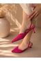 Cansy Fuchsia Lace 5 cm Elastic Heel Shoes