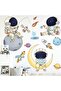 Wall Decals, 2 Sheets Vinyl Removable Stickers, Astronaut Outer Space Theme, Cartoon Space - 7