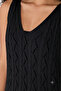 Women's Ecru V-Neck Lightly Textured Summer Strap Knit Dress - 7