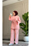 6488 - Stylish Comfortable Russian Linen Cotton Soft Fabric Women's Top and Bottom Set - 4