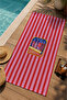 Red Striped Retro Canister Motif 70X150 Beach Towel - Digital Printed Fade-Resistant Bath Towel - 3