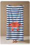 Navy Blue White Striped Orange Crab Patterned 70X150 Beach Towel - Digital Printed Bath Towel - 4
