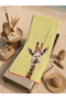 Yellow Background Cute Giraffe Portrait Patterned 70X150 Beach Towel - Digital Printed Bath Towel - 5