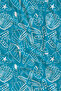 Turquoise Sea Creatures Drawing Patterned 70X150 Beach Towel - Digital Printed Bath Towel - 2