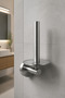 Inox Vertical Toilet Paper Holder with Refill, Stain and Limescale Resistant, Special Color Bathroom Toilet Paper Holder, Matte Chrome Inox - 4
