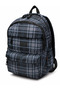 Navy Blue Plaid Basic Unisex Two-Compartment Daily School and Travel Backpack