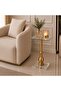 Modern side table with glass top and transparent golden base - 4