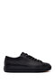 Men's Black Lace-Up Thick-Soled Leather Sneaker Wm740020Df