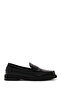 Women's Black Leather Masculine Loafer Af140003Da