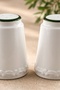 Antique Green Premium Porcelain Salt and Pepper Shaker Set Green - 3