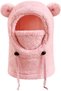 Knitted Hat - Warm Unisex Children's Ski Face Mask One-piece and neck protection, suitable for skiing, winter sports, outdoor play, beige
