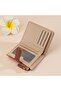 Women's red zipper wallet slim PU coin/card slots. - 5