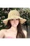 Straw hats with lace ribbons, wide-brimmed women's beach fisherman's sun - 2