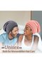 Silk sleep cap snow white satin cotton unisex breathable. - 4